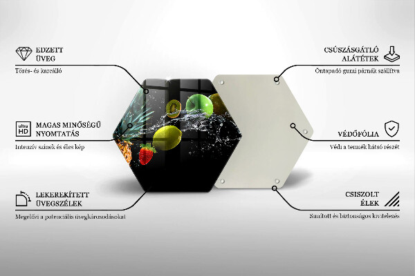 Tabla de cortar de vidrio Frutas en agua