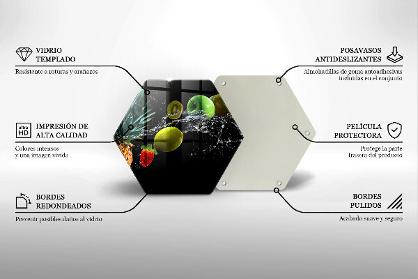 Tabla de cortar de vidrio Frutas en agua