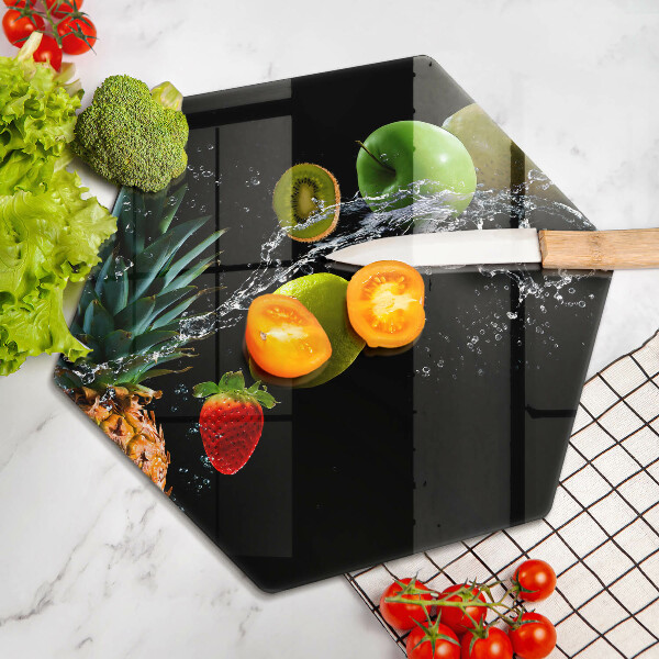 Tabla de cortar de vidrio Frutas en agua