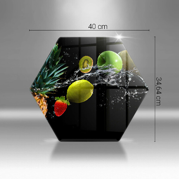 Tabla de cortar de vidrio Frutas en agua