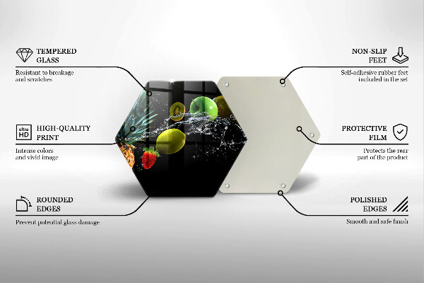 Tabla de cortar de vidrio Frutas en agua