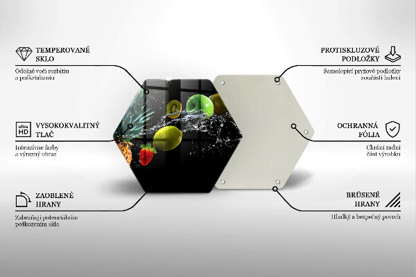 Tabla de cortar de vidrio Frutas en agua