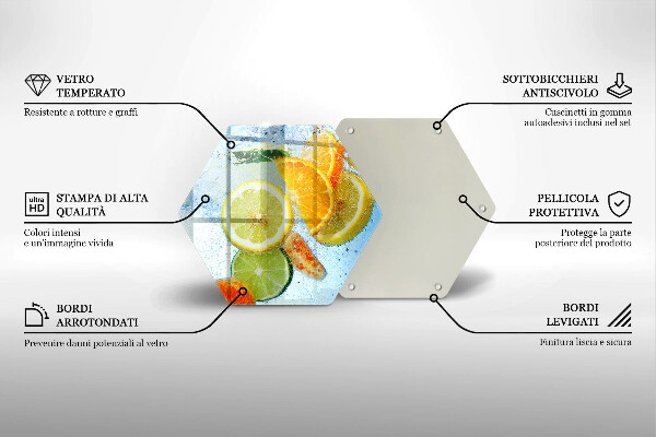 Tabla de cortar de vidrio Agua jugosa de cítricos