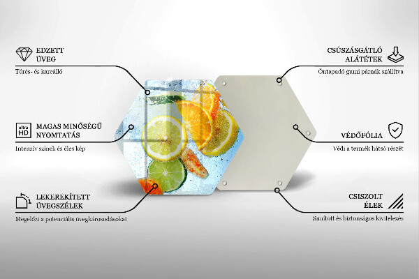 Tabla de cortar de vidrio Agua jugosa de cítricos