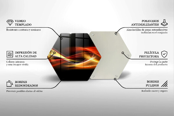 Tabla de cortar de vidrio Luz y humo abstractos