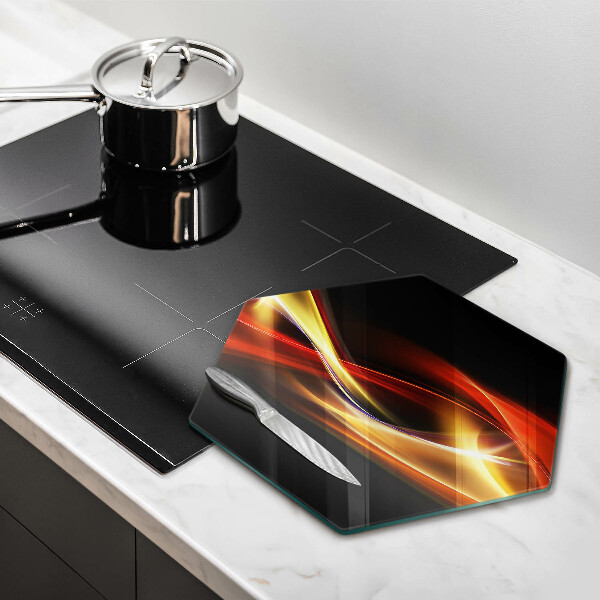 Tabla de cortar de vidrio Luz y humo abstractos