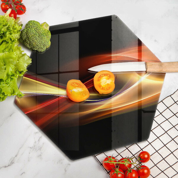 Tabla de cortar de vidrio Luz y humo abstractos