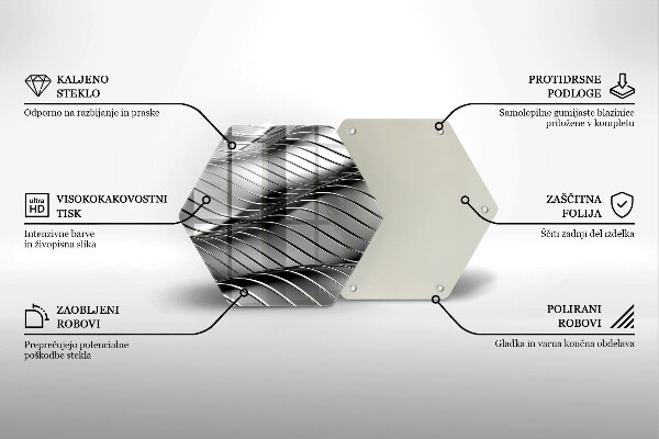 Tabla de cortar de vidrio Estructura metálica 3d