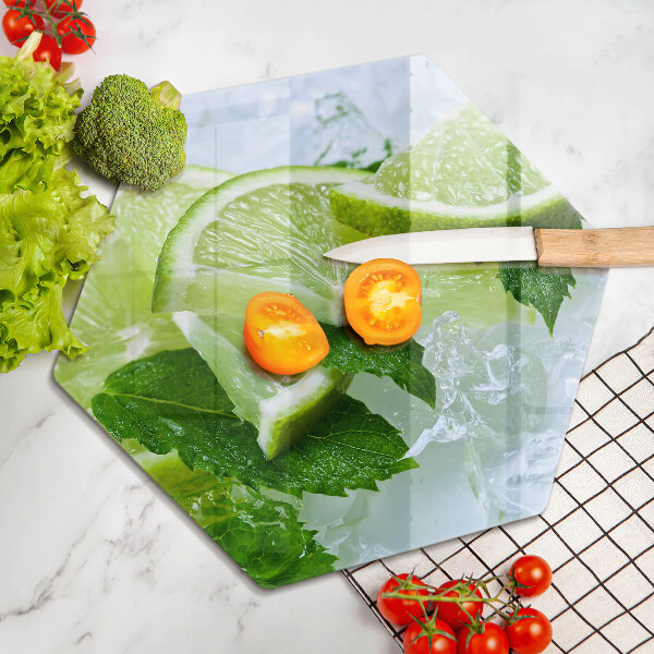 Tabla de cortar de vidrio Lima menta y hielo