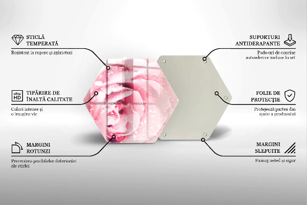 Tabla de cortar de vidrio Gotas de rocío y flor de rosa