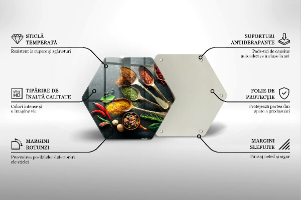 Tabla de cortar de vidrio Cucharas de cocina de especias