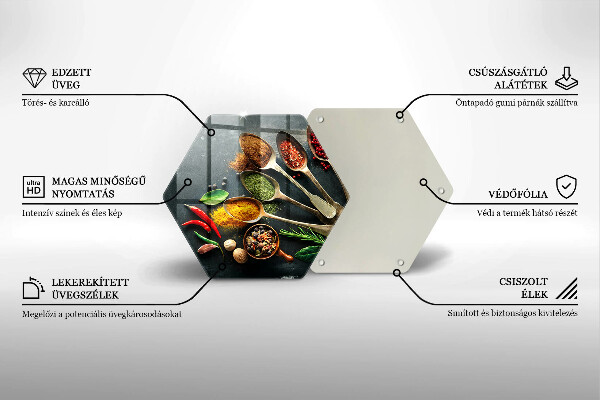 Tabla de cortar de vidrio Cucharas de cocina de especias
