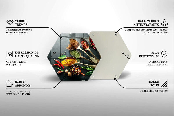 Tabla de cortar de vidrio Cucharas de cocina de especias