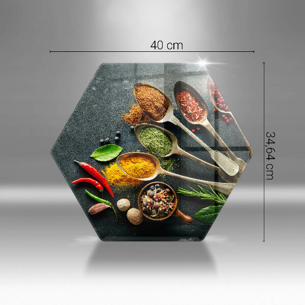 Tabla de cortar de vidrio Cucharas de cocina de especias