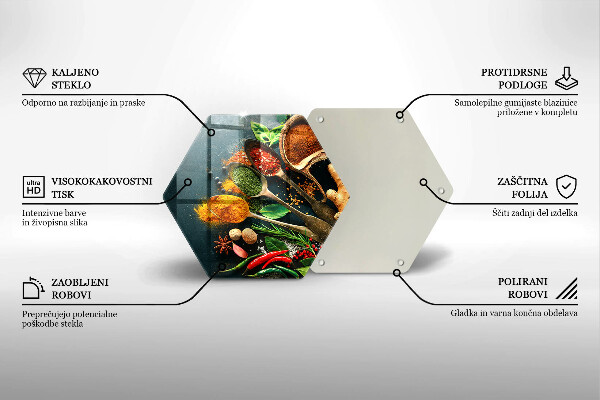 Tabla de cortar de vidrio Cucharas de especias de cocina