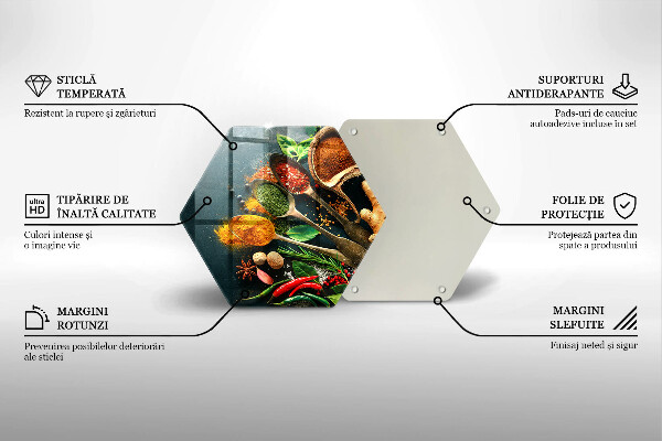 Tabla de cortar de vidrio Cucharas de especias de cocina