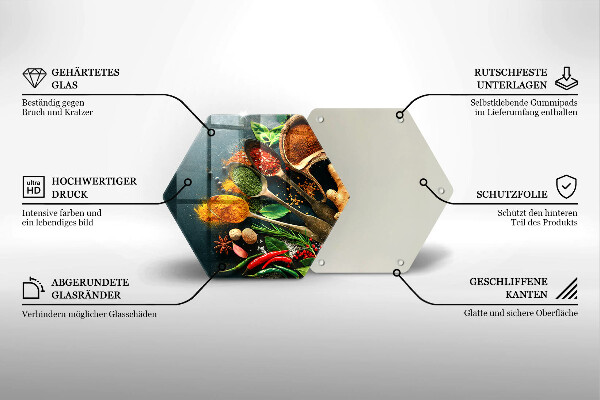 Tabla de cortar de vidrio Cucharas de especias de cocina