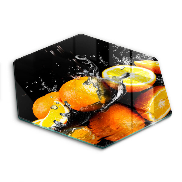 Tabla de cortar de vidrio Fruta jugosa de naranja