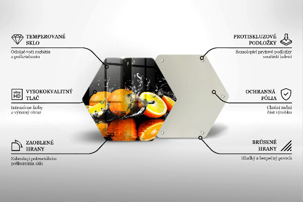 Tabla de cortar de vidrio Fruta jugosa de naranja