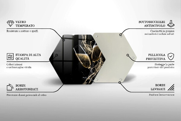 Tabla de cortar de vidrio Copas de champán
