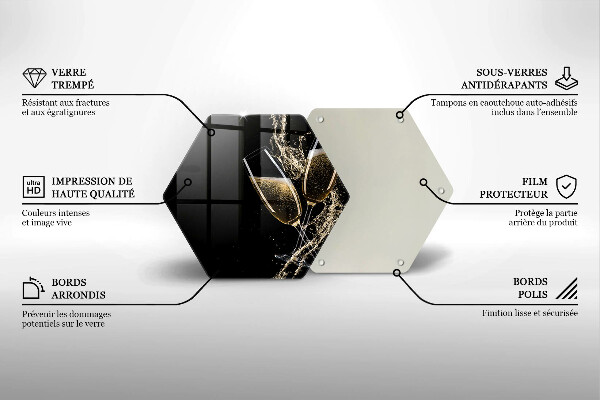 Tabla de cortar de vidrio Copas de champán