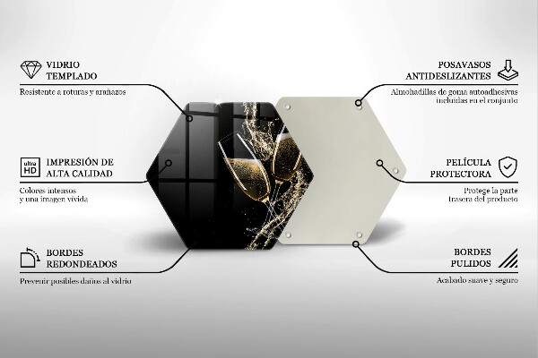 Tabla de cortar de vidrio Copas de champán