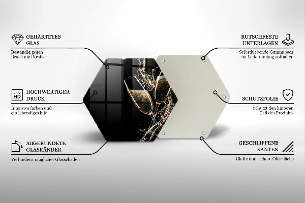 Tabla de cortar de vidrio Copas de champán