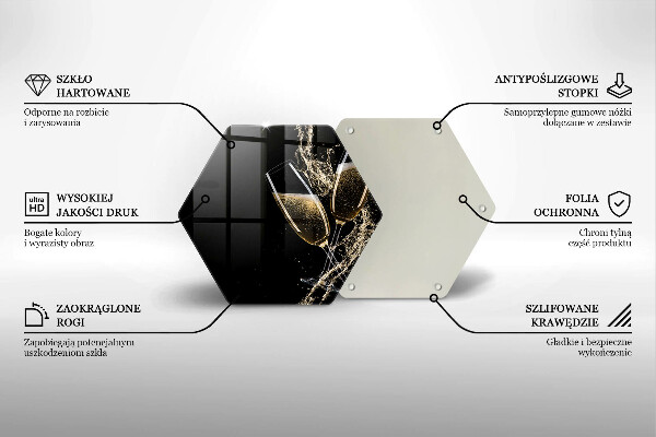Tabla de cortar de vidrio Copas de champán
