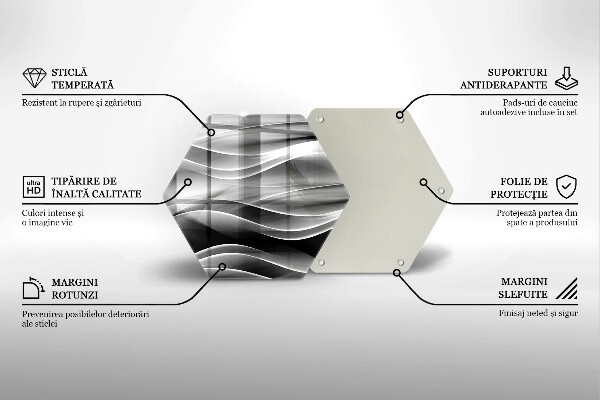 Tabla de cortar de vidrio Líneas suaves de abstracción