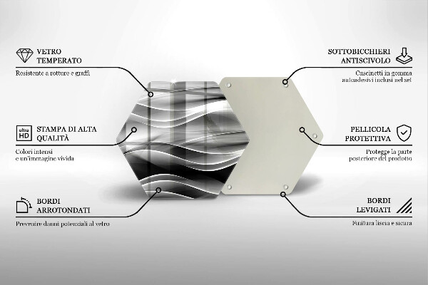 Tabla de cortar de vidrio Líneas suaves de abstracción