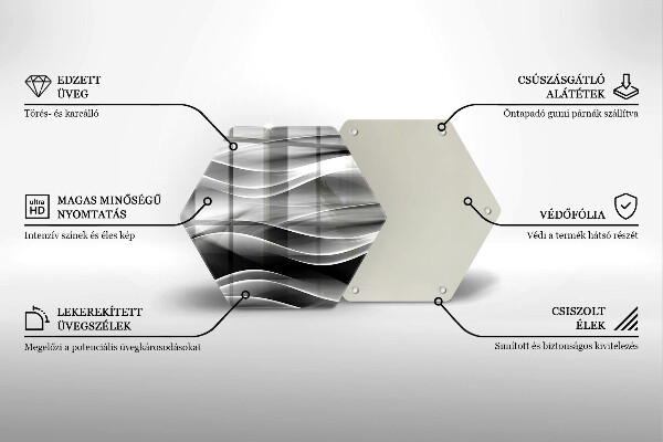 Tabla de cortar de vidrio Líneas suaves de abstracción