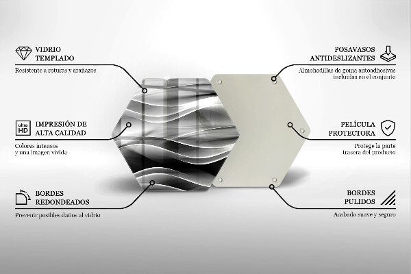 Tabla de cortar de vidrio Líneas suaves de abstracción