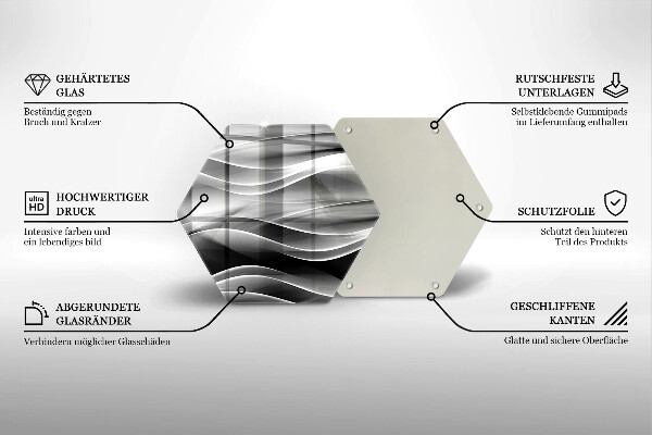 Tabla de cortar de vidrio Líneas suaves de abstracción