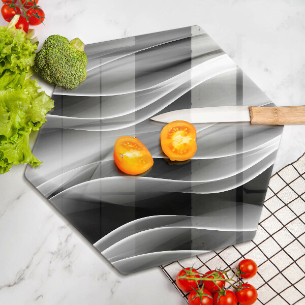 Tabla de cortar de vidrio Líneas suaves de abstracción