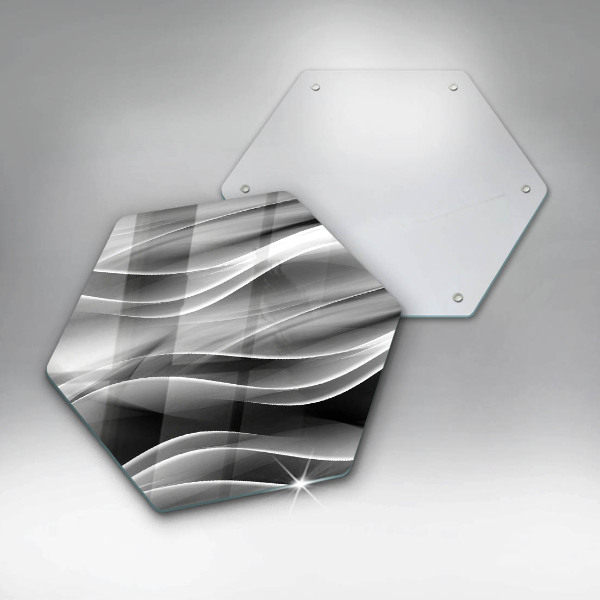 Tabla de cortar de vidrio Líneas suaves de abstracción