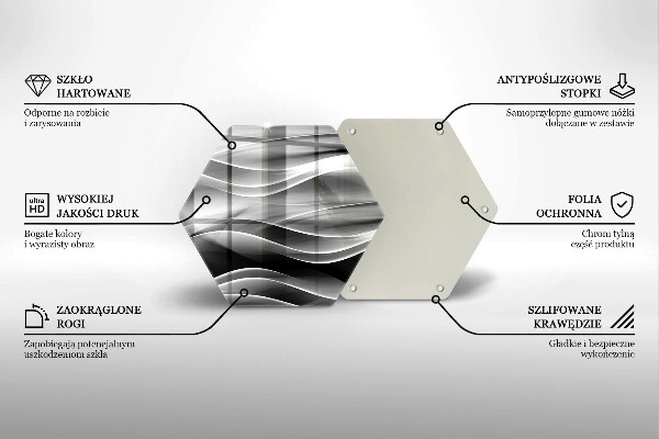 Tabla de cortar de vidrio Líneas suaves de abstracción
