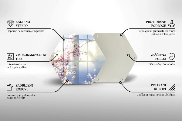 Tabla de cortar de vidrio Árbol floreciente