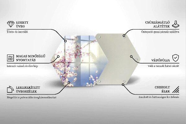 Tabla de cortar de vidrio Árbol floreciente