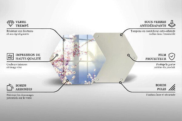 Tabla de cortar de vidrio Árbol floreciente