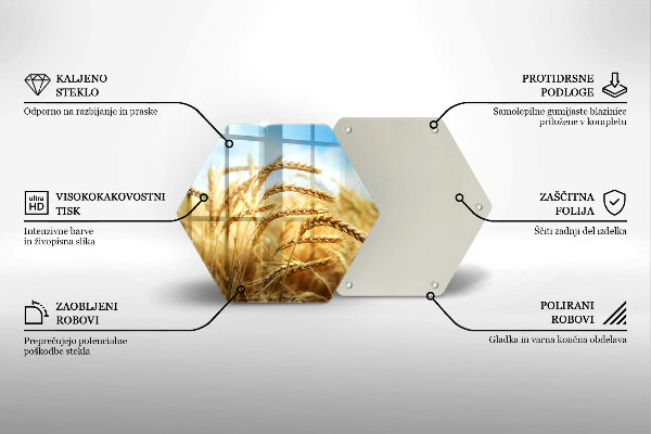 Tabla de cortar de vidrio Espigas de cereales en el campo