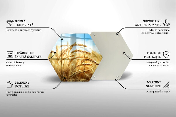 Tabla de cortar de vidrio Espigas de cereales en el campo