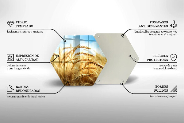 Tabla de cortar de vidrio Espigas de cereales en el campo