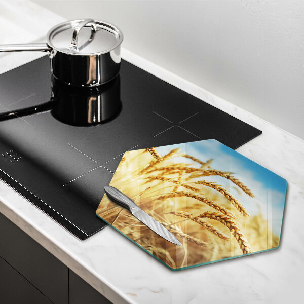 Tabla de cortar de vidrio Espigas de cereales en el campo