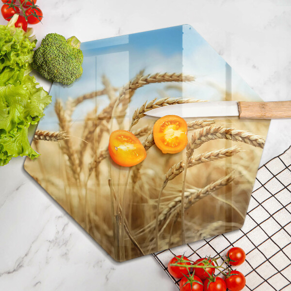 Tabla de cortar de vidrio Espigas de cereales en el campo