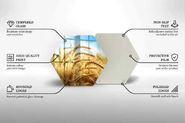 Tabla de cortar de vidrio Espigas de cereales en el campo