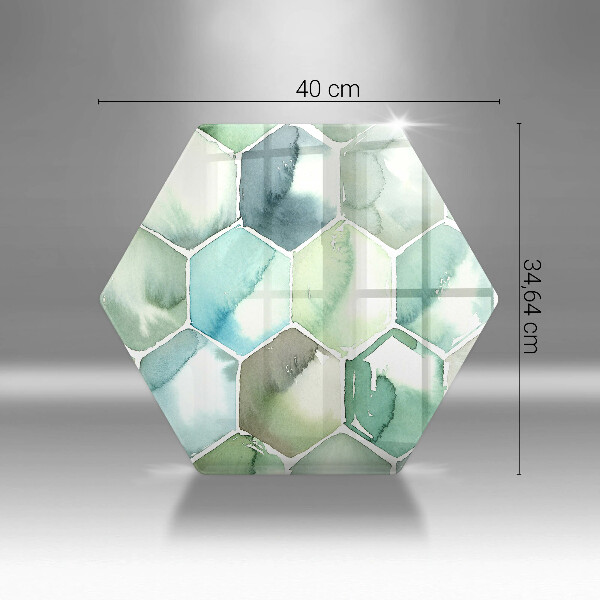 Tabla de cortar de vidrio Hexágonos de acuarela