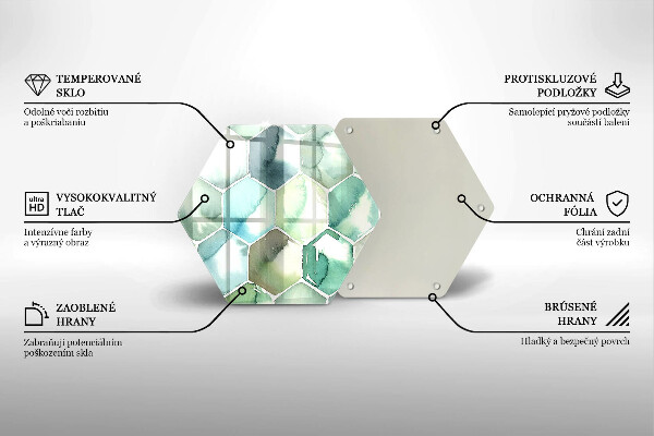 Tabla de cortar de vidrio Hexágonos de acuarela
