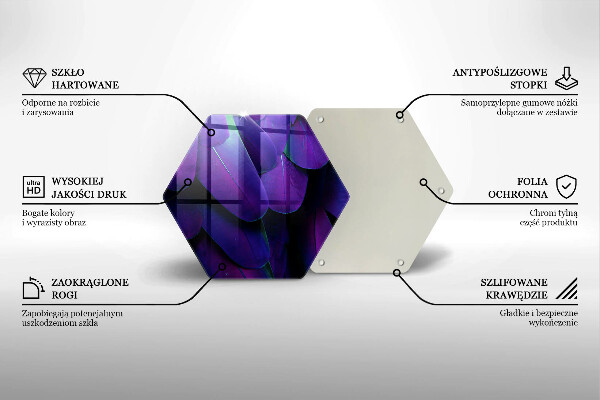 Tabla de cortar de vidrio Plumas de neón