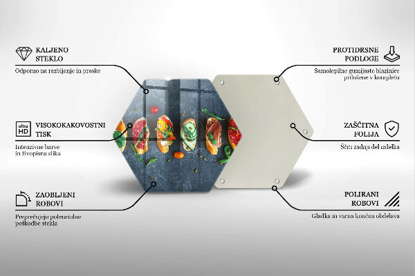 Tabla de cortar de vidrio Sándwiches coloridos
