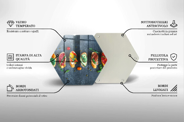 Tabla de cortar de vidrio Sándwiches coloridos